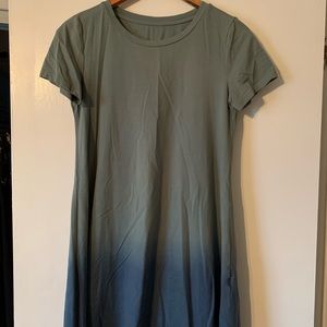 Olive green/Navy Ombré t-shirt Dress